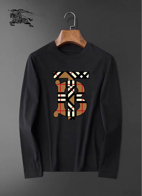 New Model Replica Burberry Long Sleeve T-shirts for Men