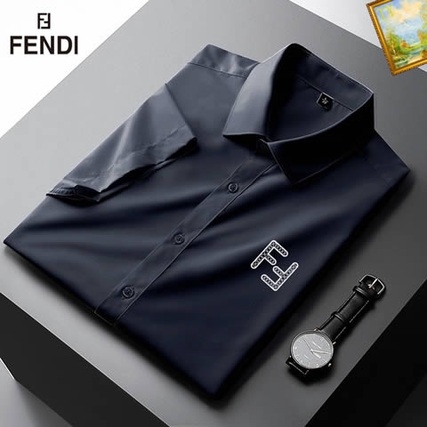 Replica High Quality Fendi Shirts For Men