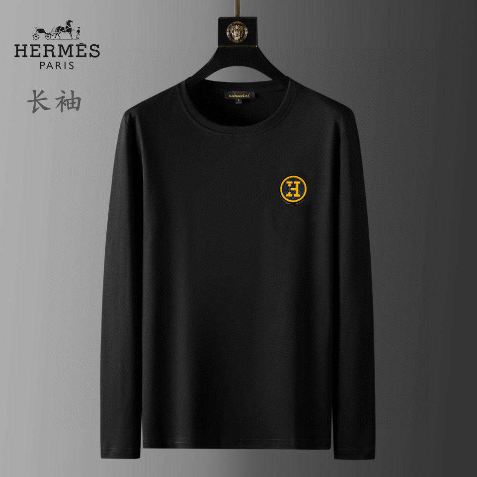 New Model Replica Hermes Long Sleeve T-shirts for Men