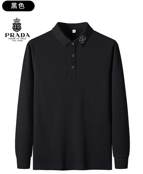 New Model Replica Prada Long Sleeve T-shirts for Men