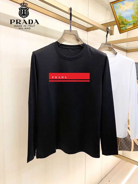 New Model Replica Prada Long Sleeve T-shirts for Men