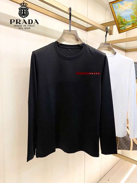 New Model Replica Prada Long Sleeve T-shirts for Men