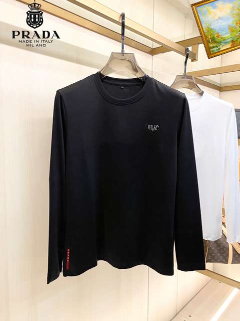 New Model Replica Prada Long Sleeve T-shirts for Men