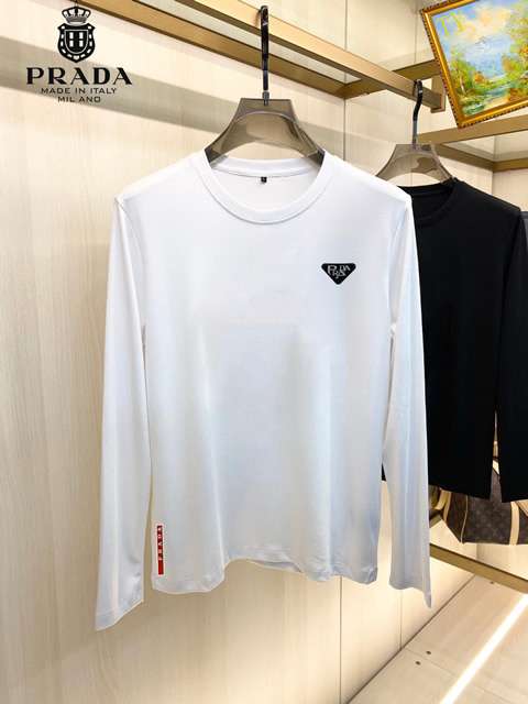 New Model Replica Prada Long Sleeve T-shirts for Men