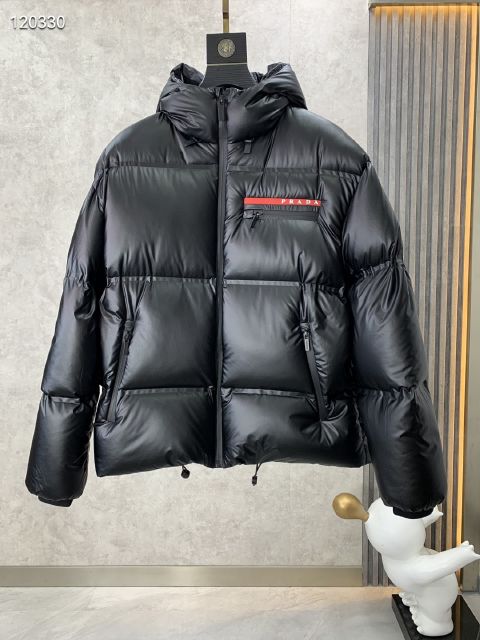 Top Quality Replica Prada Down Jackets For Men in White Duck Down