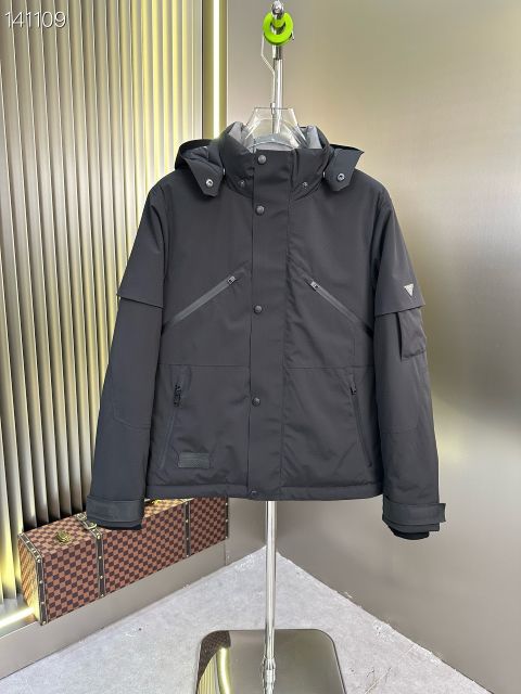 Top Quality Replica Prada Down Jackets For Men in White Duck Down