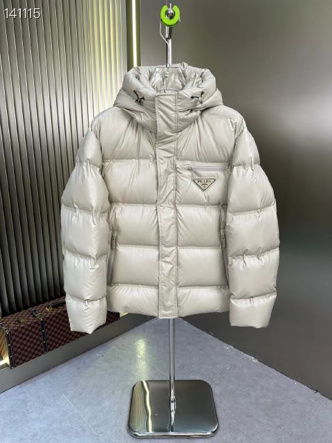 Top Quality Replica Prada Down Jackets For Men in White Duck Down