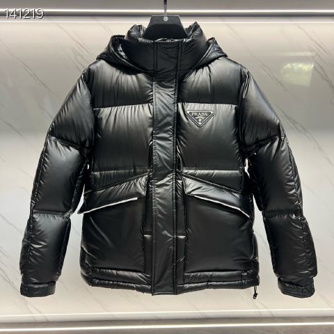 High Quality Fake Prada Down Jackets For Men in White Goose Down