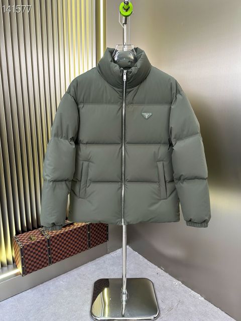 High Quality Fake Prada Down Jackets For Men in White Duck Down