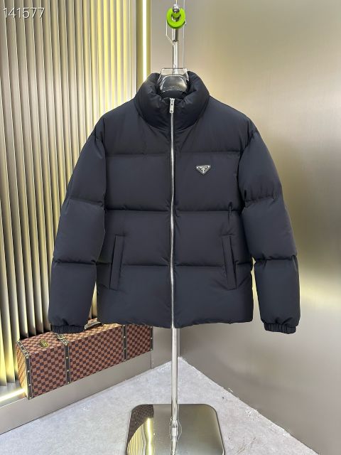 High Quality Fake Prada Down Jackets For Men in White Duck Down