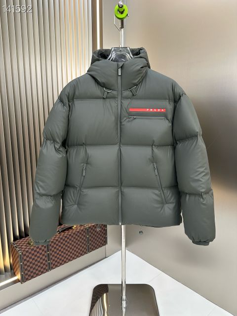 High Quality Fake Prada Down Jackets For Men in White Duck Down