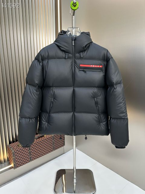 High Quality Fake Prada Down Jackets For Men in White Duck Down