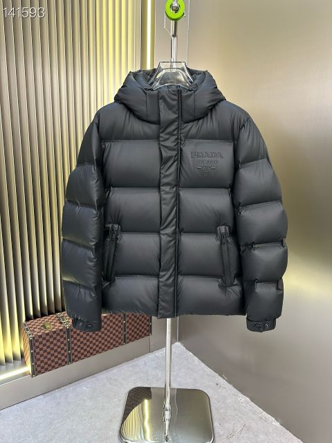 High Quality Fake Prada Down Jackets For Men in White Duck Down