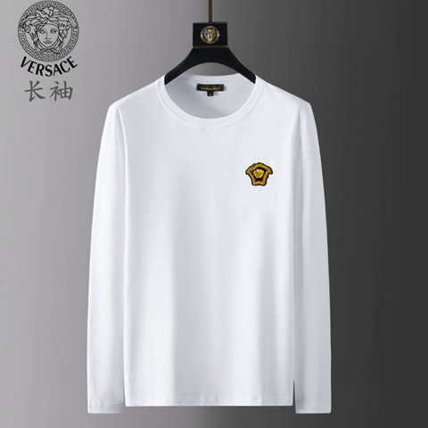 New Model Replica Versace Long Sleeve T-shirts for Men