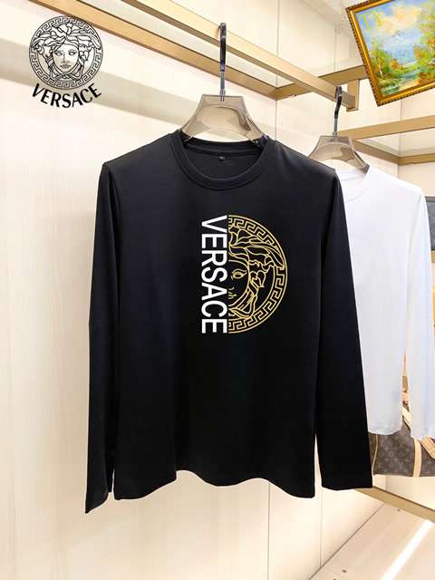 New Model Replica Versace Long Sleeve T-shirts for Men