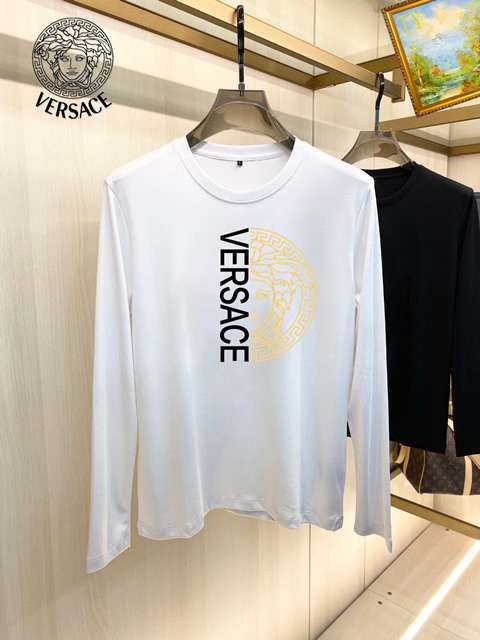 New Model Replica Versace Long Sleeve T-shirts for Men