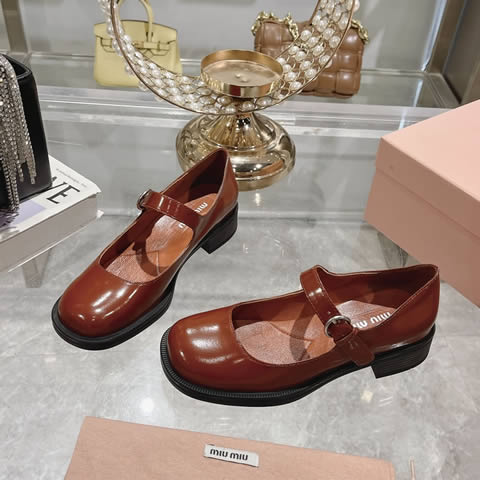 High Quality Replica Miu Miu Leather Shoes for Women