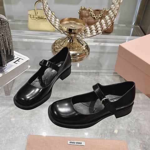 High Quality Replica Miu Miu Leather Shoes for Women