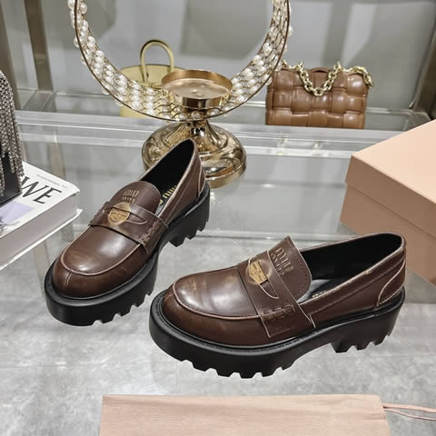 High Quality Replica Miu Miu Leather Shoes for Women