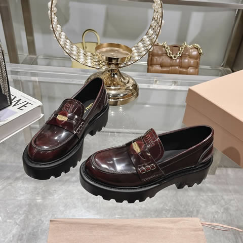 High Quality Replica Miu Miu Leather Shoes for Women