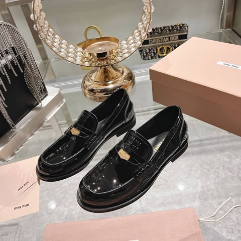 High Quality Replica Miu Miu Leather Shoes for Women