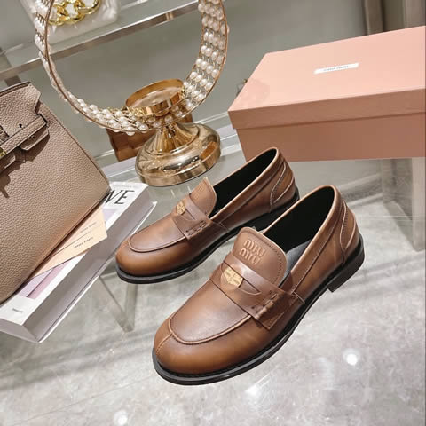 High Quality Replica Miu Miu Leather Shoes for Women