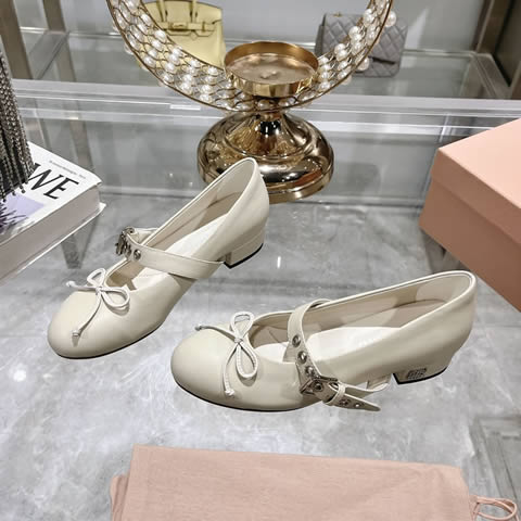 High Quality Replica Miu Miu Leather Shoes for Women