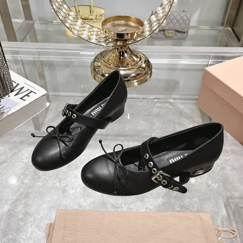 High Quality Replica Miu Miu Leather Shoes for Women