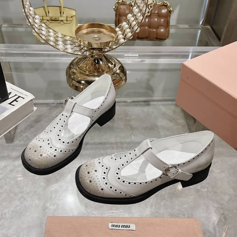 High Quality Replica Miu Miu Leather Shoes for Women