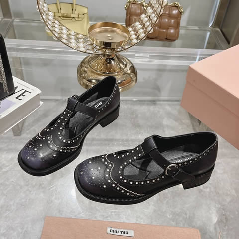 High Quality Replica Miu Miu Leather Shoes for Women