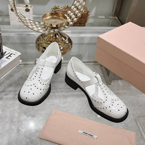 High Quality Replica Miu Miu Leather Shoes for Women