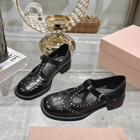 High Quality Replica Miu Miu Leather Shoes for Women