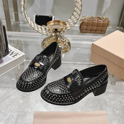 High Quality Replica Miu Miu Leather Shoes for Women